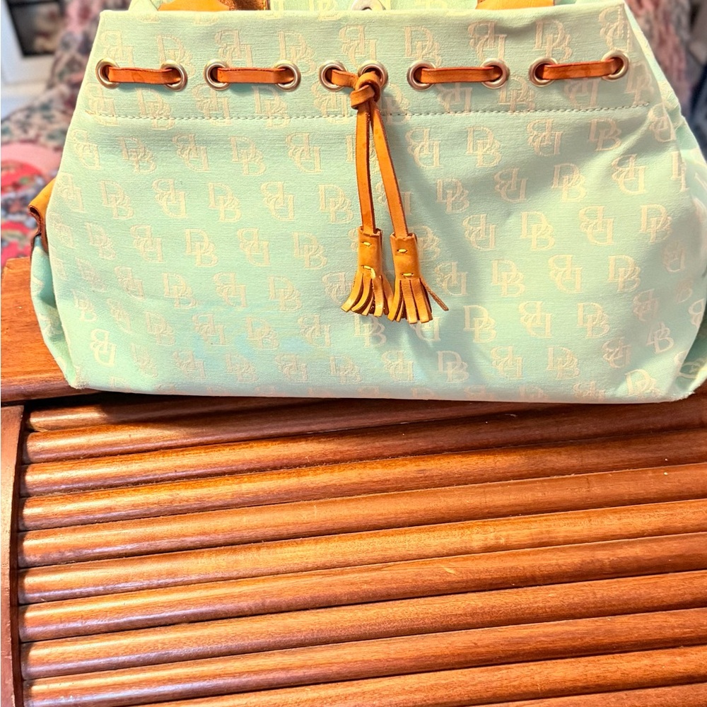 Dooney & Bourke Light Green and Tan Shoulder Bag
